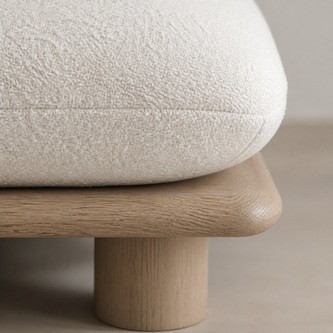 Scandinavian Boucle Lounge Chair with Solid Wood Platform SF-001A