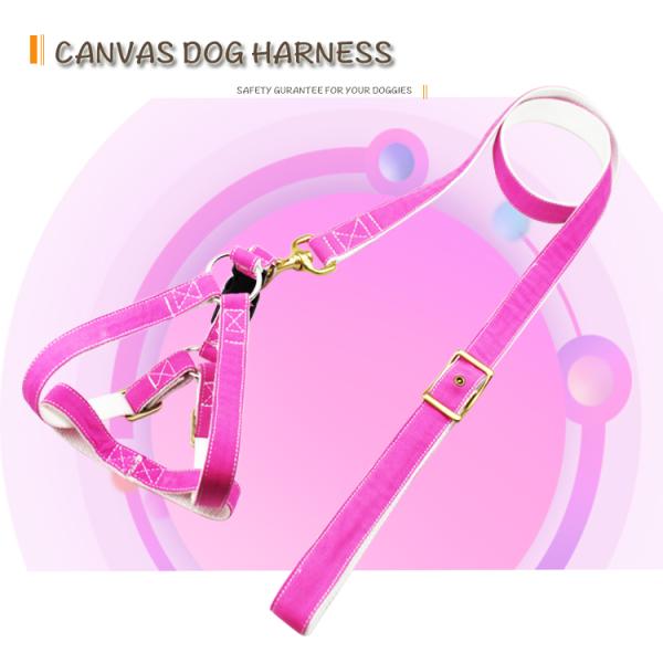 New Pattern Adjustable Easy Walk Dog Harness Custom Logo Soft High End Canvas Cotton