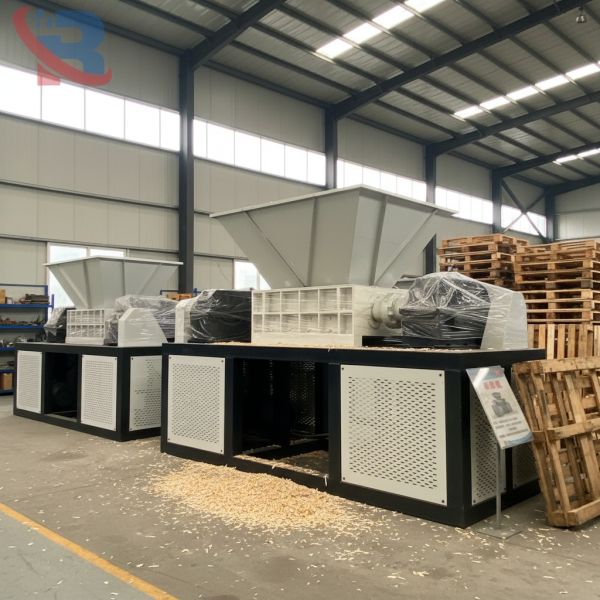 Automatic Double Shaft Shredder for Wood Pallet Crushing Line