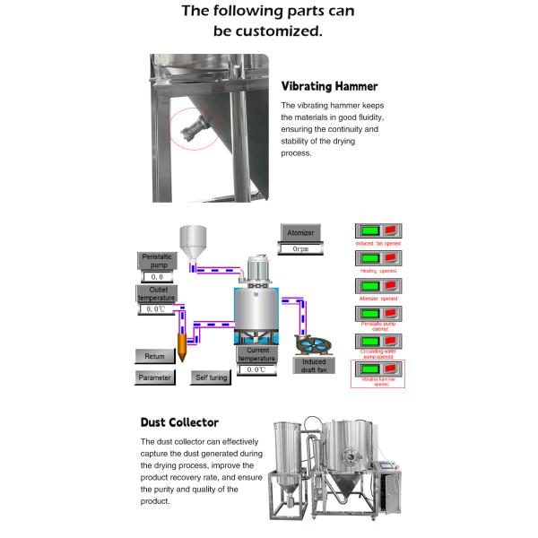5L Secador a presión a gran escala de polvo de tomate Secador de suero para leche en polvo