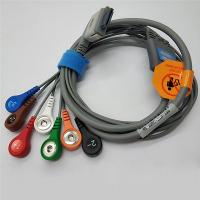 BI9800/BI9000 biomedicável compatível Holter 7 conduz o cabo de ECG com tipo da pressão/grampo IEC/AHA para o monitor paciente