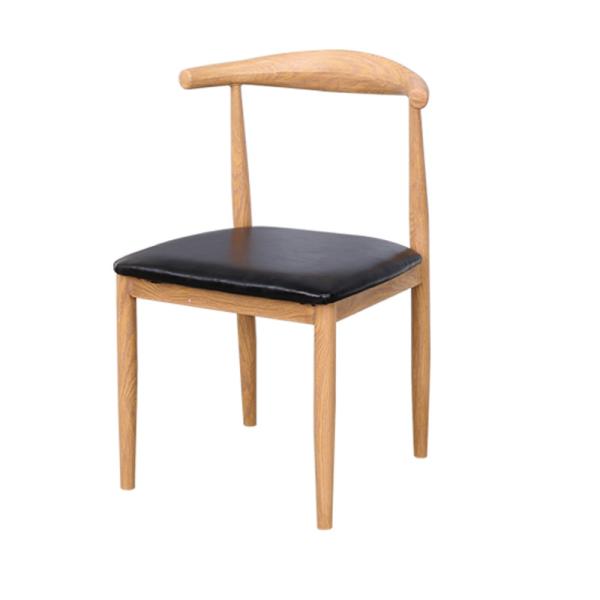Commerical Restaurant Solid Wood Chairs With Waterproof Leather Seats