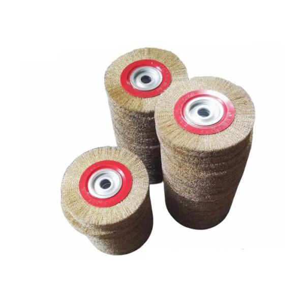 Metal Polishing 8Inch Crimped Brass Coated Steel Wire Wheel Brush
