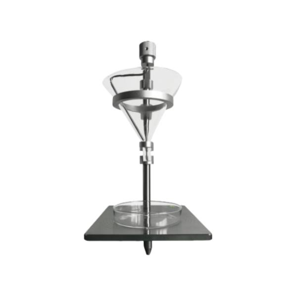 60° Cone Taper Angle of Repose Tester with 10mm Discharge Outlet and Glass Funnel