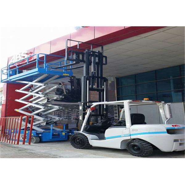 Small Skylift Mechanical Scissor Lift , Auto Scissor Lift Drive Speed Interlock Limits