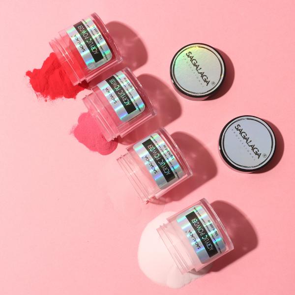 Custom Logo Clear Nude Pink White Acrylic Powder French Extension with Hundreds of Colors and Excellent Nail Art Effect