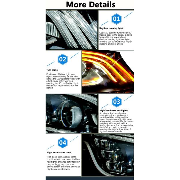 Faros LED para Mercedes Benz 2014-2017 Clase S W222 Actualice su modelo de automóvil W222