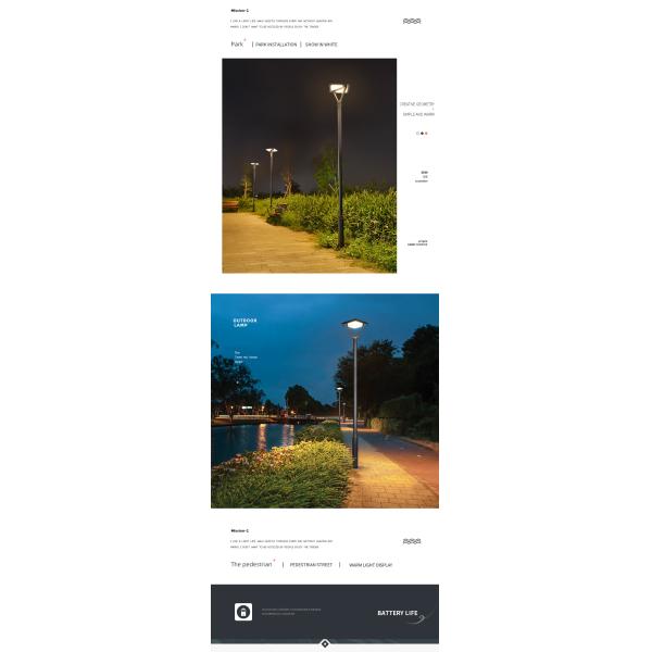 courtyard solar led lights 40w 400*400mm 420mm Lithium Iron Phosphate 3.2v/20000mah