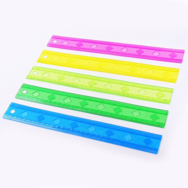 government bid wholesale colorful transparent 30cm flexible ruler stationery