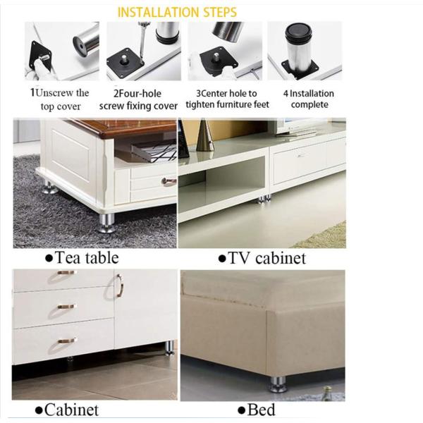 Серебряные ноги шкафа металла запасных частей 15cm оборудования мебели декоративные