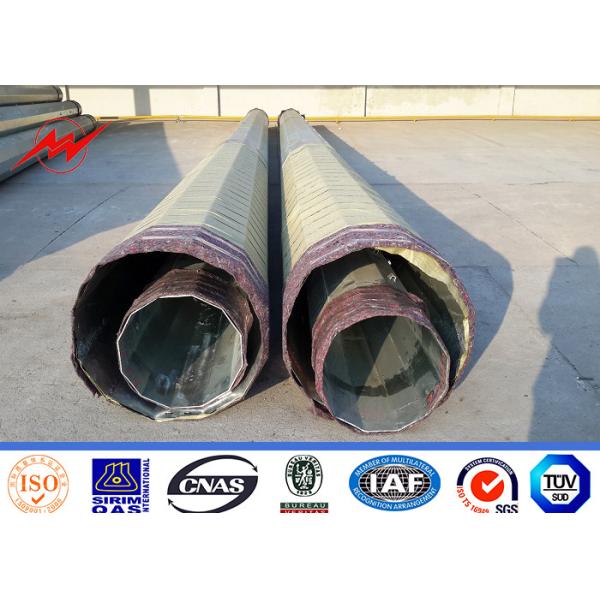 Octagonal Multi Circuit 4mm Electric Steel Pole With Galvanization / Bitumen