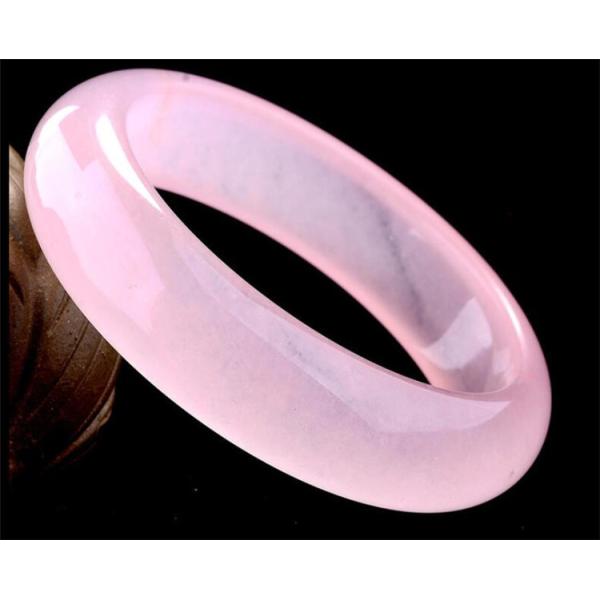 Art Collectible Pink Hibiscus Bracelet Natural Violet Jade Bracelet A Grade Jade Jewelry Bracelet Women