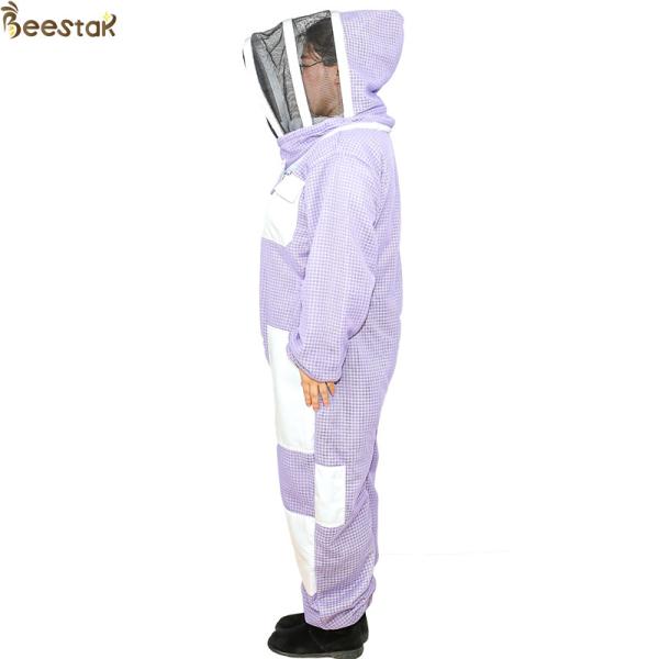 Three Layer Ventilated Beekeeping Outfits in Fashionable Purple Color for Extra Strength Protection