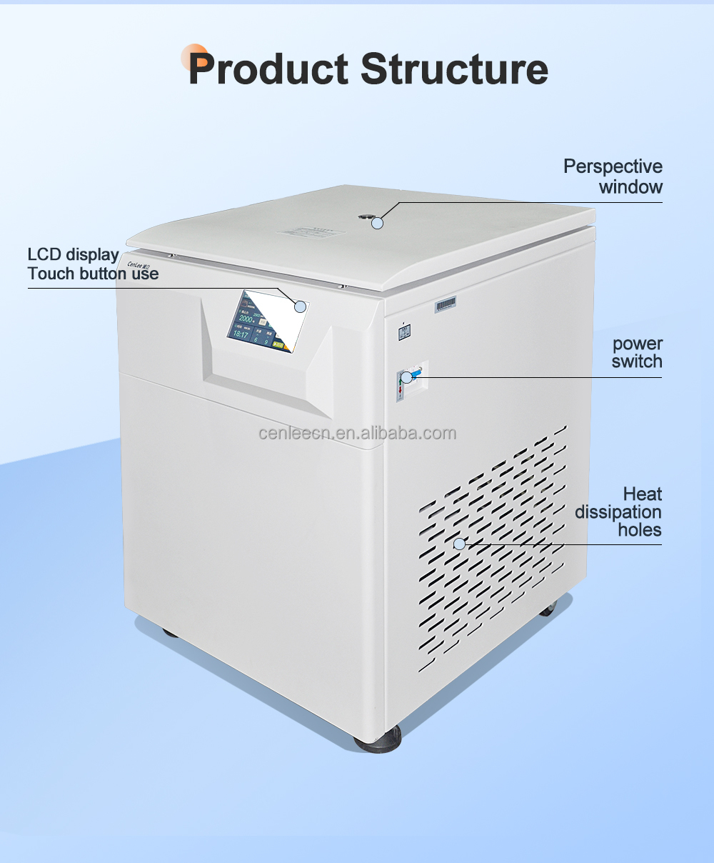 4x1000ml Swing Rotor Floor Standing Centrifuge Vertical Large Capacity for Bacterial Spores Purification Laboratory Use