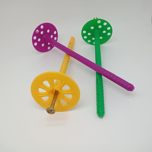 Plastic Nylon Wall Plug Insulation Fixing Anchors 55mm 60mm Drywall Insulation Dowel Board