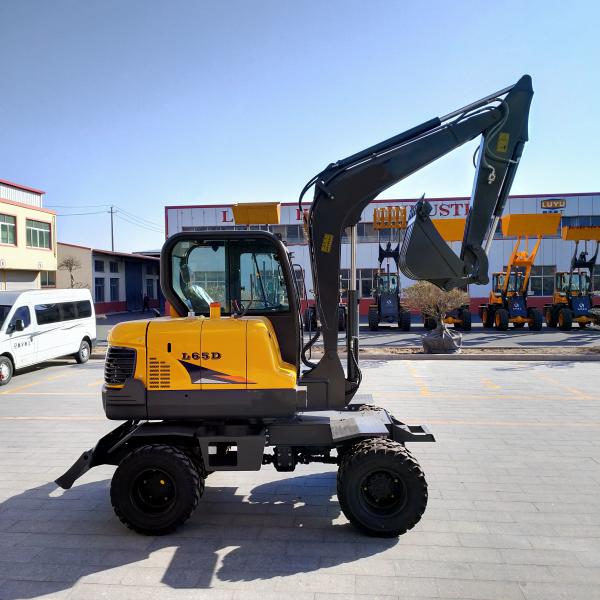 Mini Excavator Digger Hydraulic 6.5 TON Compact Excavators Machine Wholesale Mini Wheel Excavator