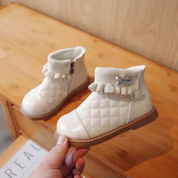 Rubber Outsole Girl Warm Snow Boot Fragrant Martin Cotton Soft Shoes