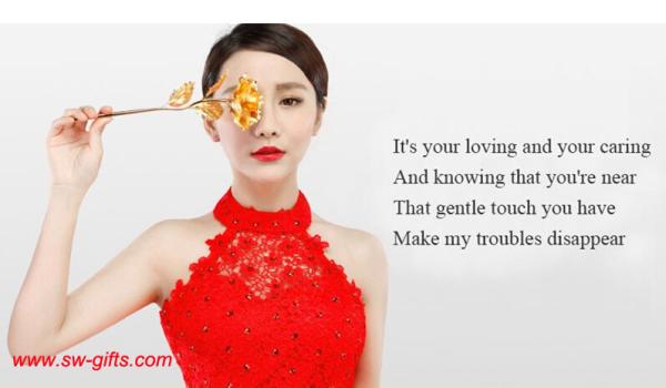 Creative Valentine's day craft Birthday wedding gift 24k gold foil plated rose lover's Gold