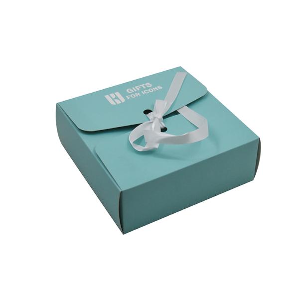 Rigid Cardboard Recyclable Gift Box Cosmetics Custom Luxury Clothes Packaging With Ribbon