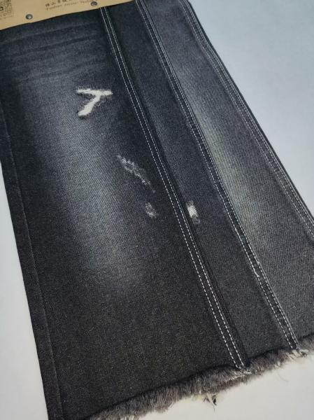 12.2OZ Wrinkle-resistant TWILL style Cotton Polyester Denim Fabric BLACK/WHITE for  jeans clothing Wholesale denim JSD3085B