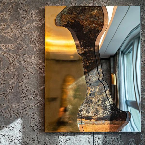 Hand Painted Rust Texture Wall Piece 3d High Light Luxury Modern Interior Painting