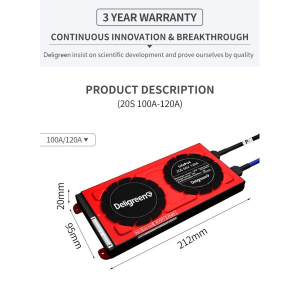 20S 60V 120A Daly Smart Lithium Lipo Battery Management System для электромобилей Солнечные батареи E Bike