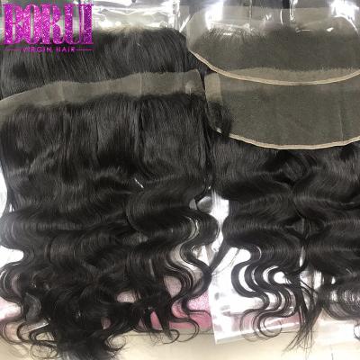 Nenhuma do cabelo indiano reto do Virgin da onda do fechamento 13x4 do laço de HD cor natural Tangling