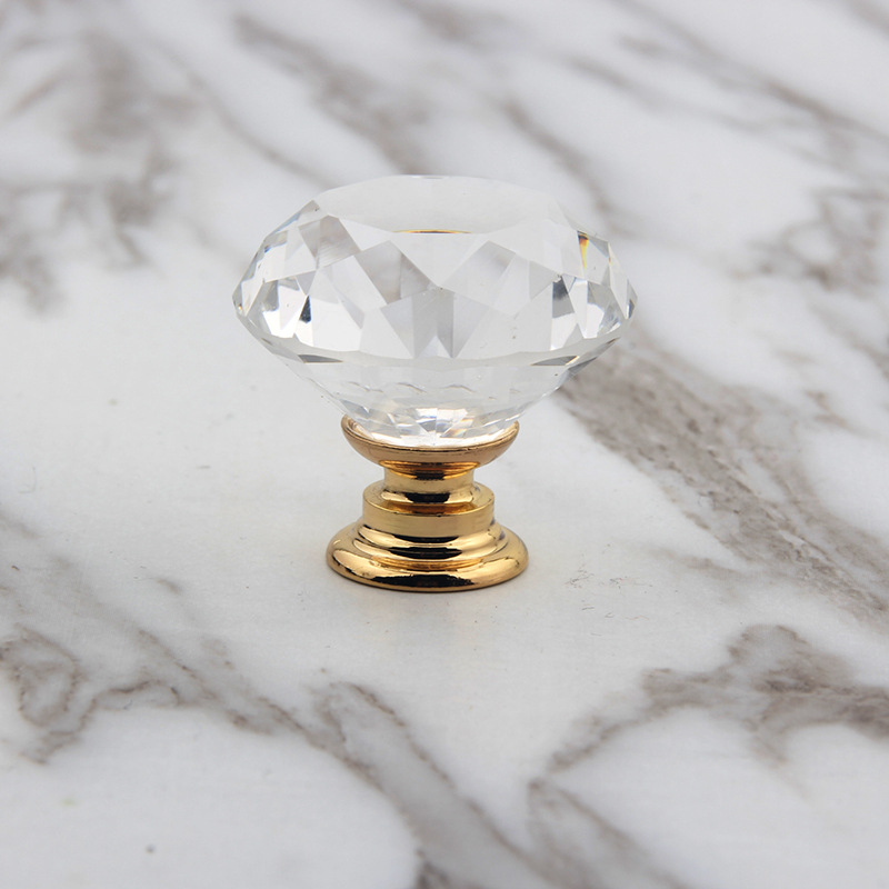 Racyle Crystal Knobs Drawer Knob  Furniture High Transparency Diamond Glass Drawer Knobs