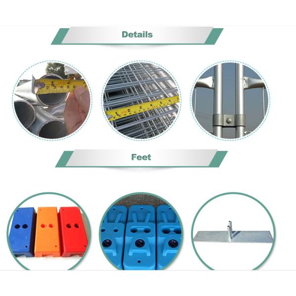 Hot Dip Galvanised 2.1x2.4m Temporary Steel Fencing For Construction Site