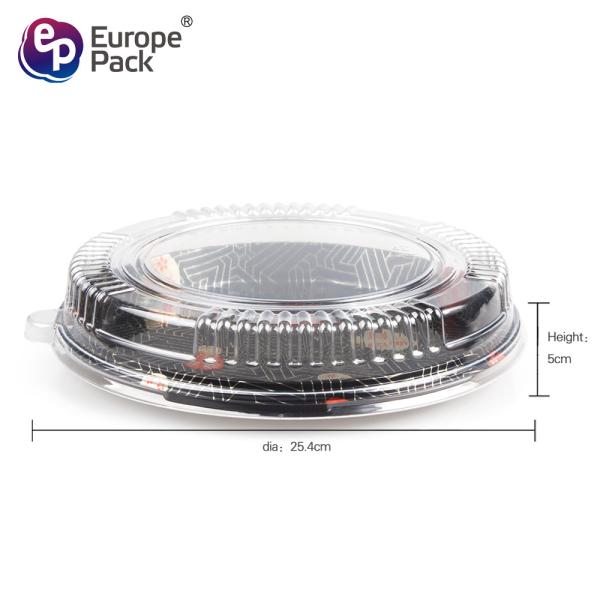 Europe-Pack Wholesale cheap disposable round plastic tray with clear lid