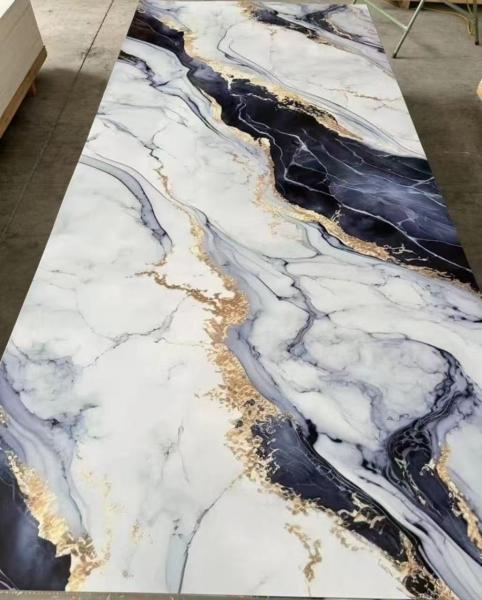 grey color UV marble wall panel waterproof plastic marble board for bathroom popular UV marmol a Latina America