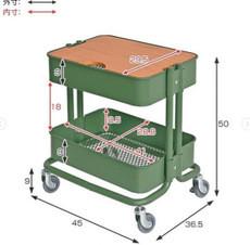 Nordic Two Tier Iron Trolley Coffee Table , L435mm Trolley Coffee Table