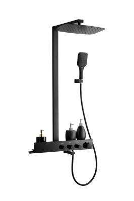 Wall Mounted Nickel Black Rain Stainless Steel Shower Set Brass Painting
