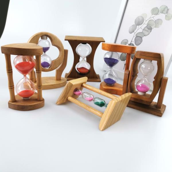 Wholesale  Promotional Wooden Sand Timer Hourglass For Kids