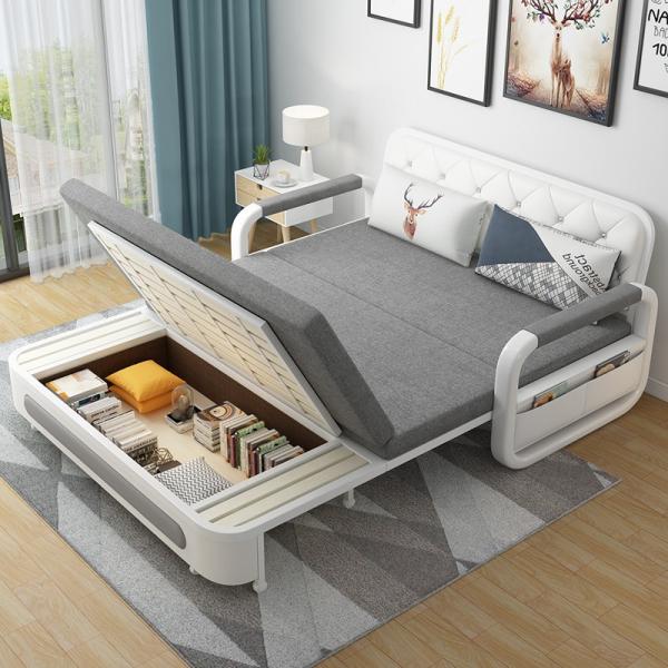 Apartment Folding Sofa Bed with Armrest Simple Couch Storage Space Heavy Duty
