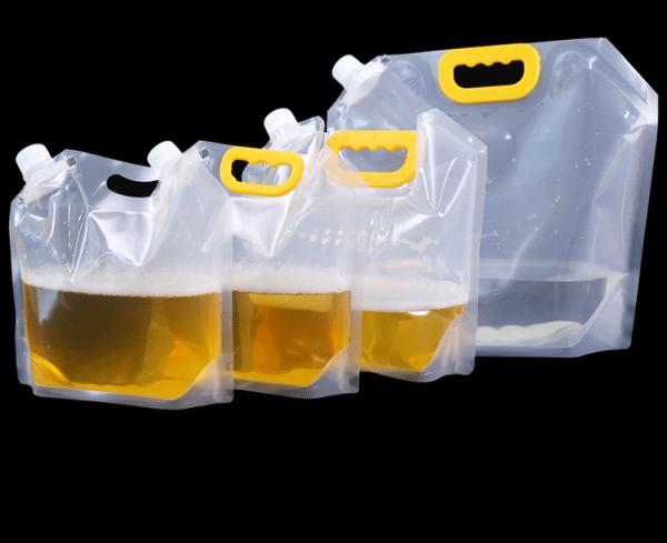 1.25L 2.5L Beer Drink Pouch Plastic Drink Bag With Spout Hang Hole