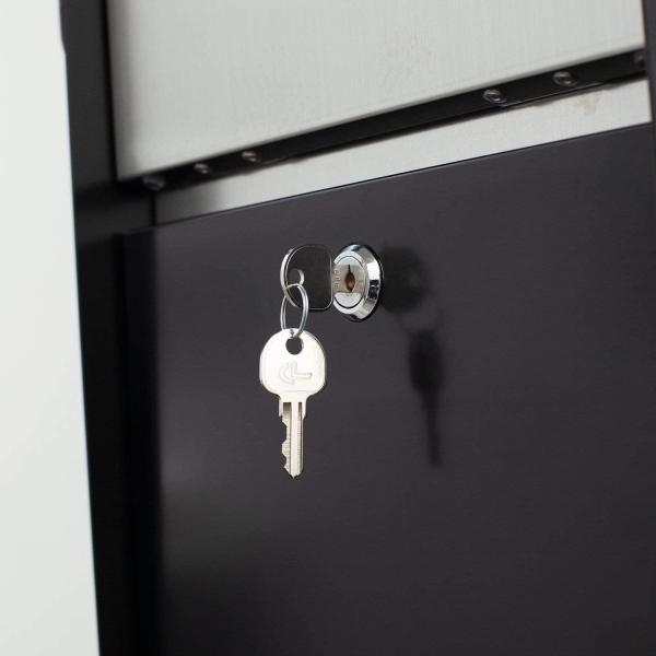 Modern Design Post Mount Stainless Steel Mailbox with Lock and Key Anti-rust Features