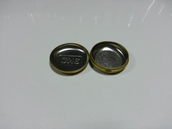 Recipiente pequeno da lata do ouro para o preservativo que empacota, tamanho 68*25mm