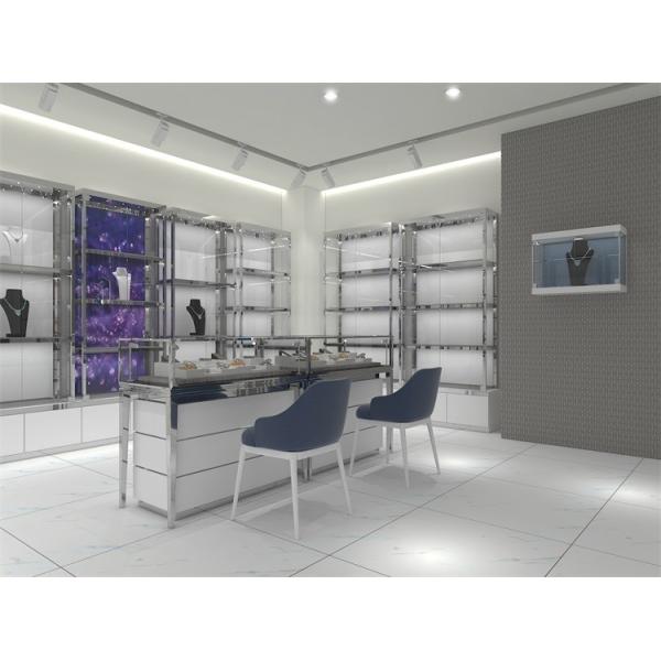 El OEM electrochapa la exhibición contraria del vidrio de la joyería de los muebles de la joyería cepillada