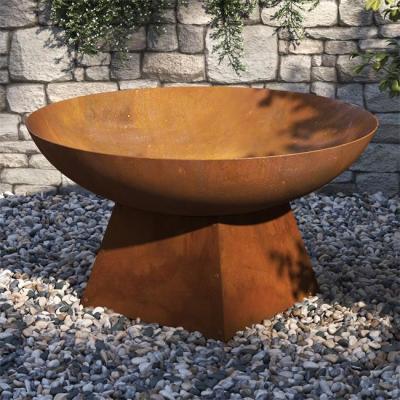 80cm Backyard Rusty Metal Fire Bowls Corten Steel Wood Burning Outdoor Fire Pit