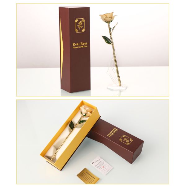 Hot Sale Gold Dipped Real Rose Flower 24k Gold Rose Flower for Graduation and Mother's Day Gifts