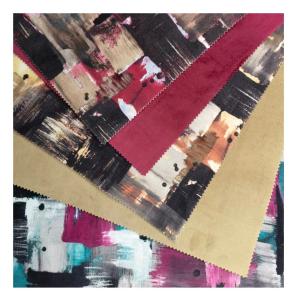 Anti Static Colorful Digital Print Upholstery Fabric Printed Velvet Upholstery