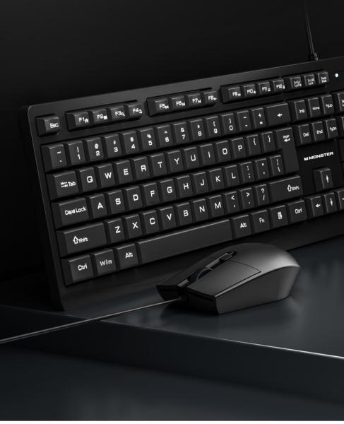 ROHS Mechanical Keyboard Mouse Black USB Connect Rgb Monster KM2