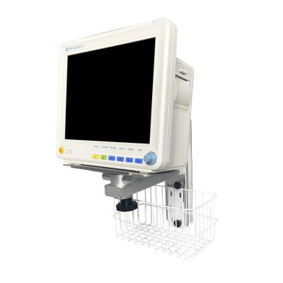 Suporte ajustável para monitor do paciente com cesto