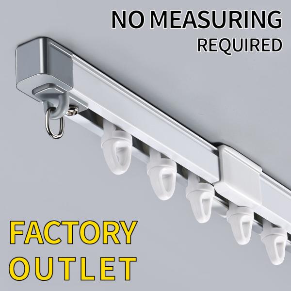 Aluminium 6063 Extendable Curtain Track 1.1-4.5 Meter Adjustable Length