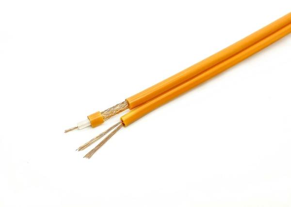 Combinado co-axial de Kx6+2Alim com PVC alaranjado 7*0.2 do cabo do CCTV do volume do poder 0.75mm2 encalhou o CU