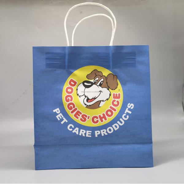 Custom Printing Pet Pattern Recyclable Paper Gift Bags For Dog Retail Shop