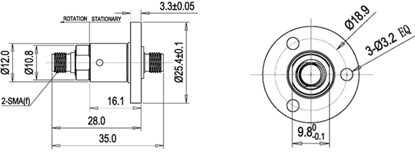 Stable Coaxial Rotary Joint Single Channel Radar Rotary Joint Low Insertion Loss