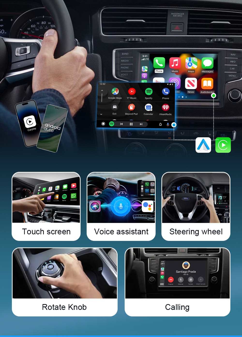 Carsmart Wireless Carplay Android Auto Car Adapter Dongle CE Certificated
