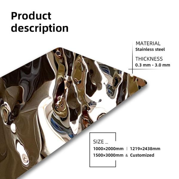 Картины листа нержавеющей стали пульсации воды зеркала лифт серебряной большой белый декоративный